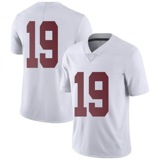 Alabama Crimson Tide Men's Stone Hollenbach #19 No Name White NCAA Nike Authentic Stitched College Football Jersey EK16T61LV